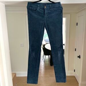 J Brand  Blue Corduroy Velvet Low-Rise Pencil Leg Pants / Jeans - Size 32